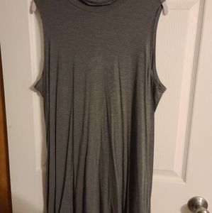 LOGO Lori Goldstein XL Gray Mock Neck Sleeveless